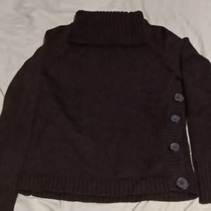 The Limited Brown Turtle Neck Sweater w/ Buttons